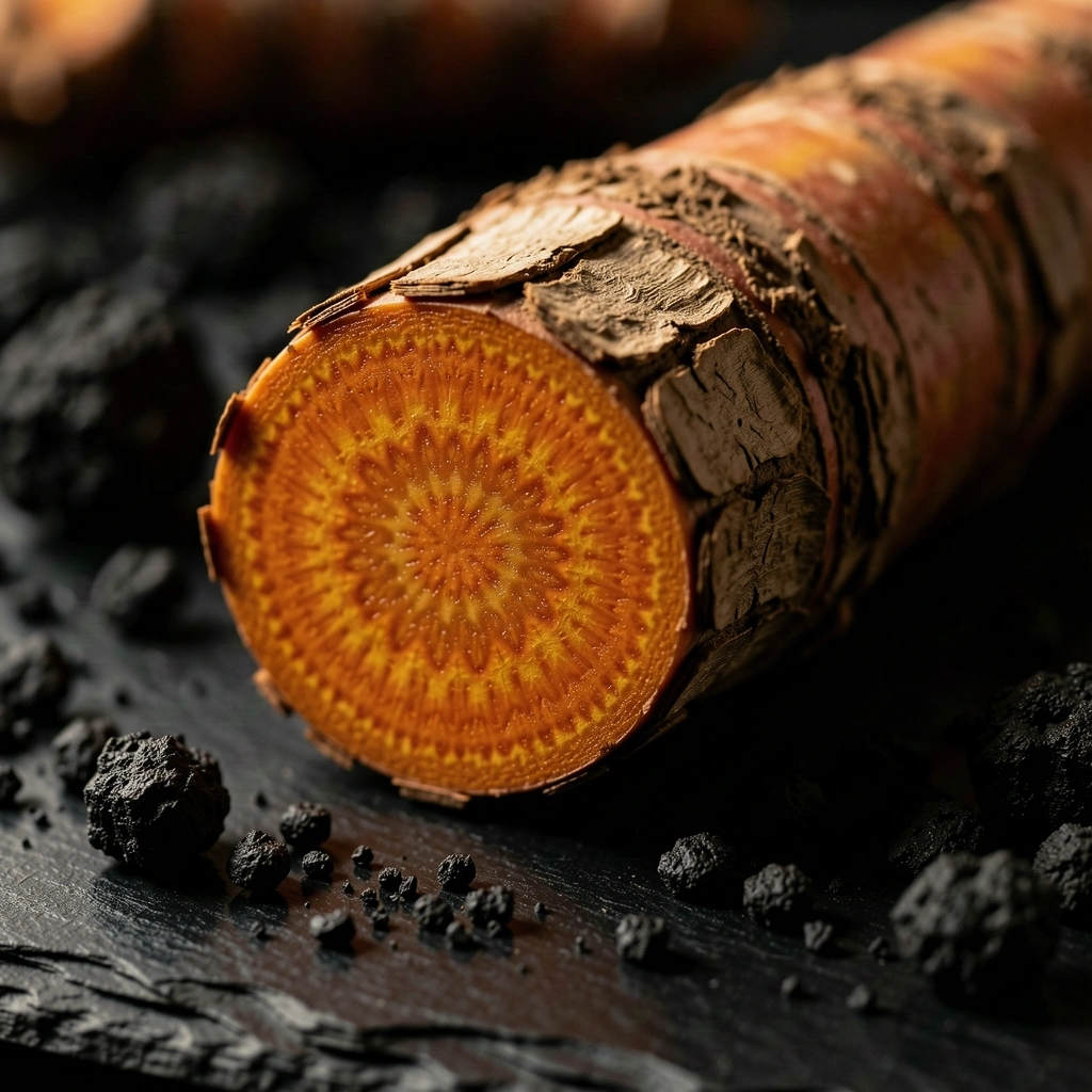Macro turmeric root